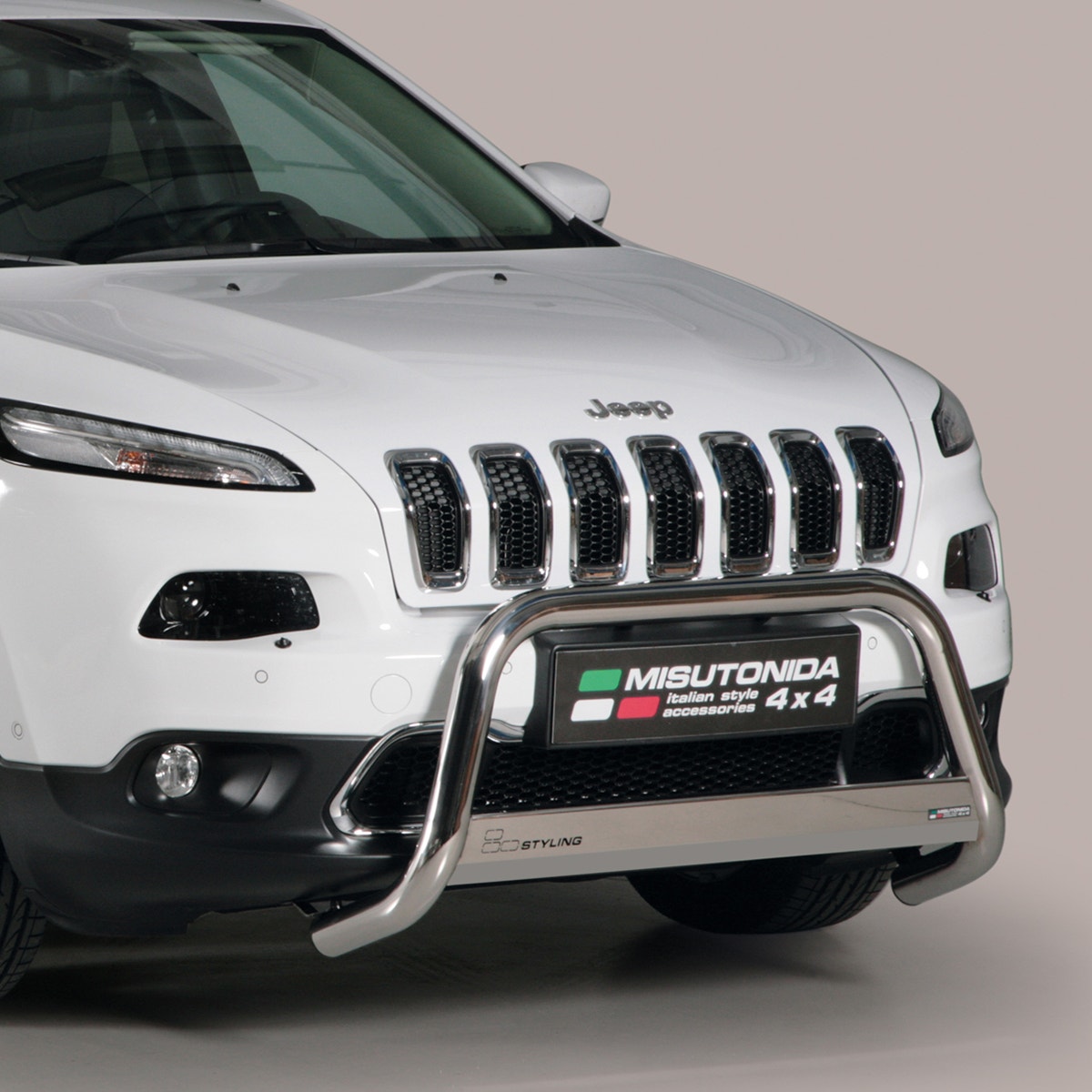 Stainless Steel Front Protection Bull Bar 63mm Jeep Cherokee Mk5 2014 Onwards