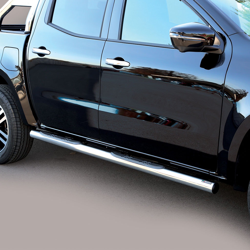 Pair of Stainless Steel 76mm Side Bars with Steps Mercedes X Class (2018 Onwards)