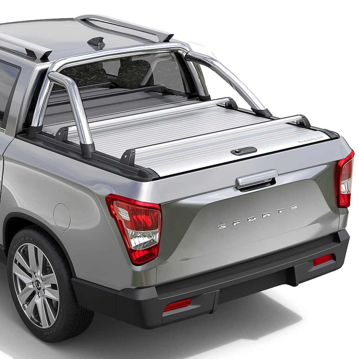 Cargo Carrier Cross Bars to fit Mountain Top Roller Tonneau Cover SsangYong Musso 2018 Onwards Double Cab