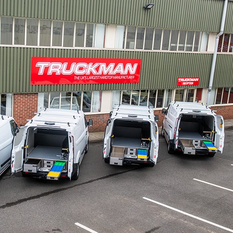 Fleet of Vans with Aluca Racking