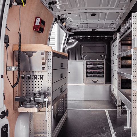 Interior of Van with Aluca Racking